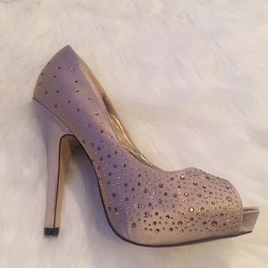 Express Crystal-Studded Heels